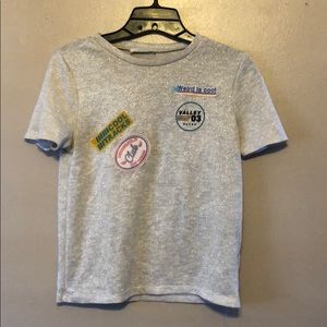 Zara Patched Silver Sparkle Top